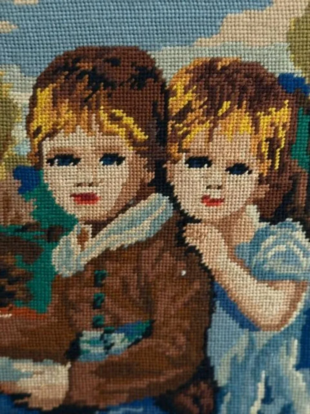 Framed Needle Point of The Famous Painting of 'Bowden Children by John Hoppner'